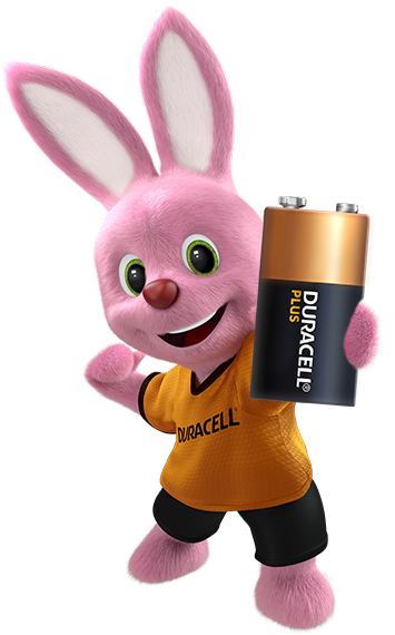 Bunny introducing Alkaline Plus Type 9V battery