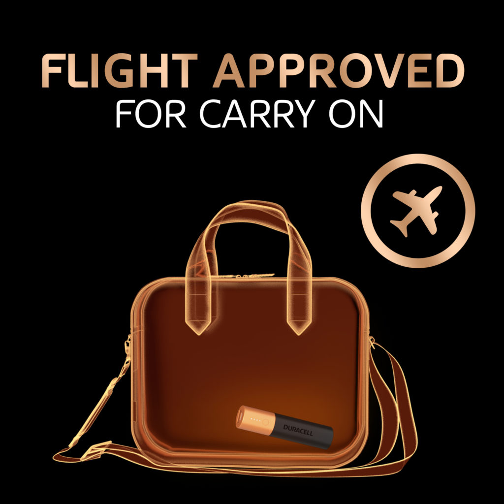 Duracell Power banks flight approved for carry on