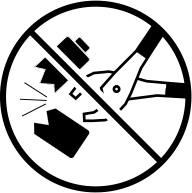 Do not disassemble batteries safety icon