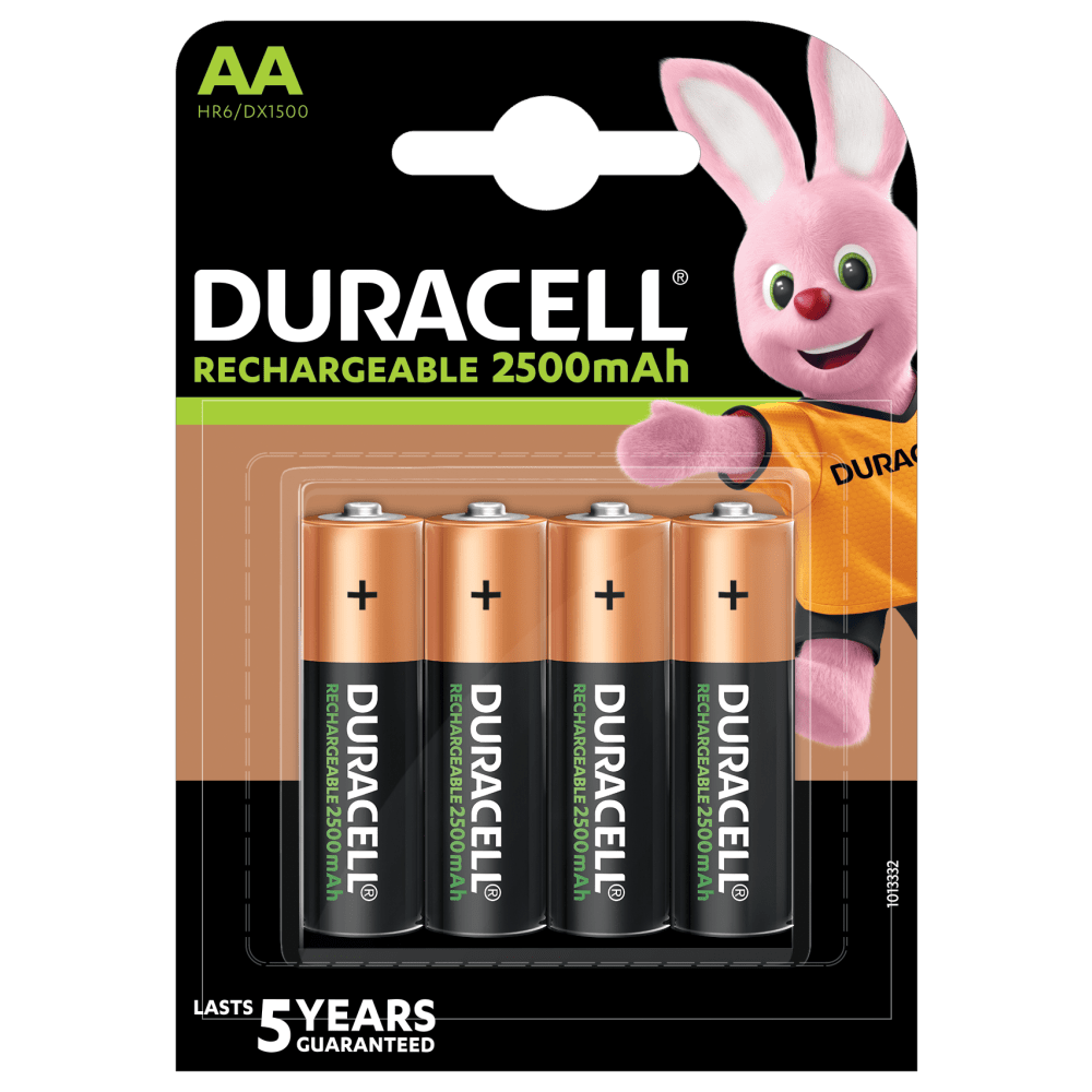 Duracell Rechargeable AA Batteries 2500mAh 4 piece pack