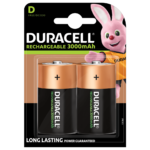Duracell Rechargeable D size batteries 3000mAh in 2-piece pack
