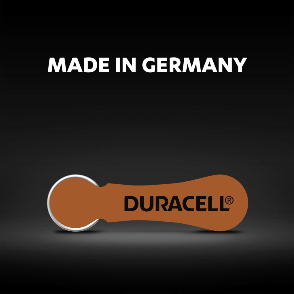 Duracell hearing aids batteries made in Germany