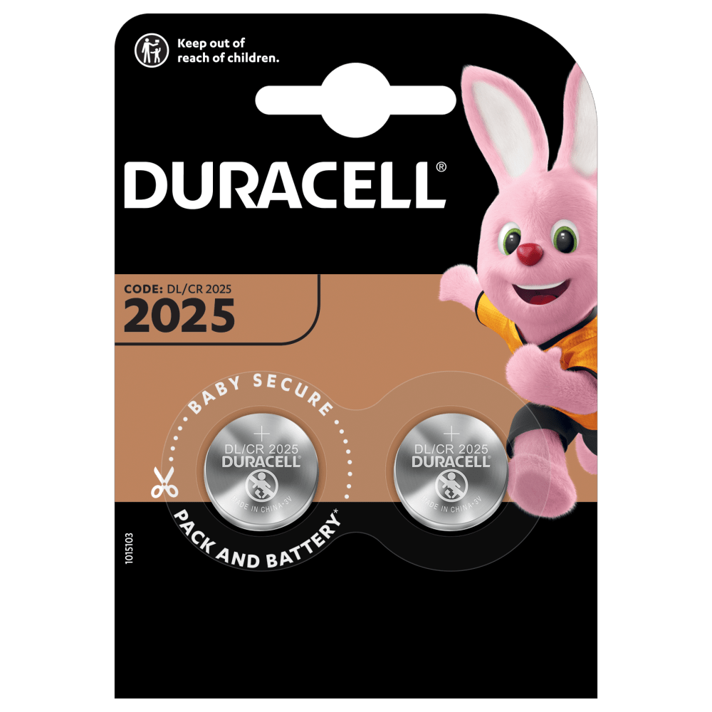 Duracell Specialty Lithium Coin 2025 Batteries in a 2 piece pack